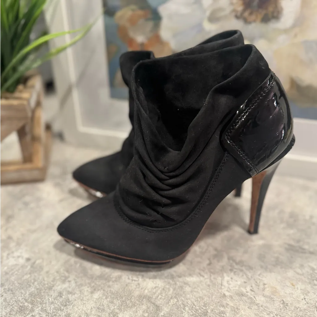 L.A.M.B. Gwen Stefani Women's 8 Boots, Slouchy Suede Ruched Ankle Platform Heels - Image 5