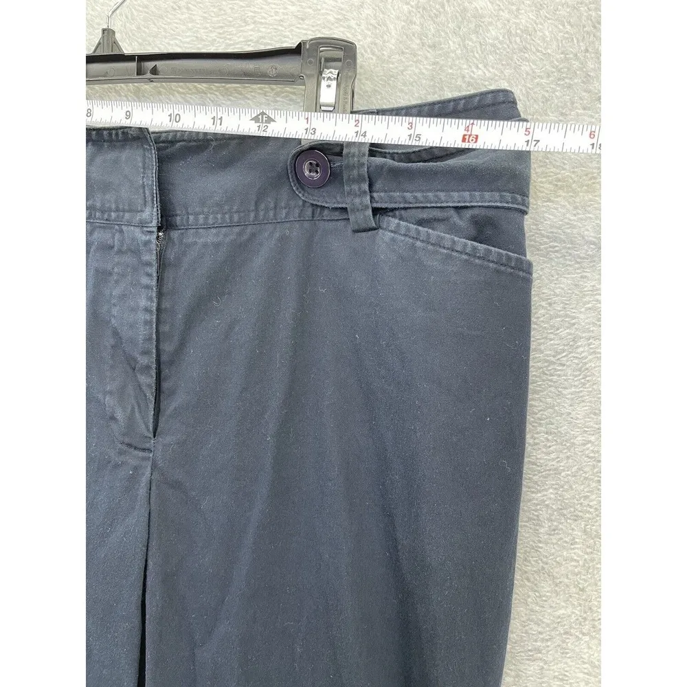 Lane Bryant Women's Capri Pants Solid Navy Blue Size 14 Belted Cotton Blend - Image 9