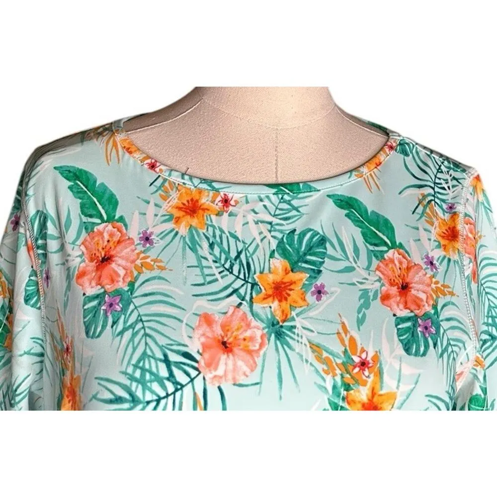 CABANA LIFE Cayman Print 3/4 Sleeve UPF 50 Shift Dress Size M Swim Cover Beach Size M - Image 4