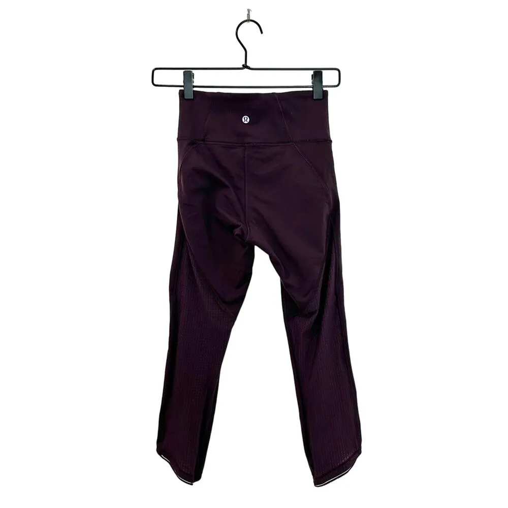 Lululemon Deep Breath Crop Legging 21" Black Cherry Size 2 - Image 3