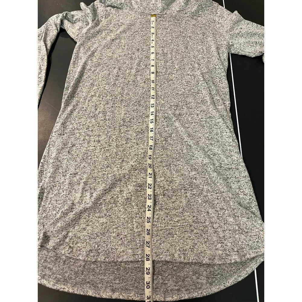 Nine Britton Cowl Neck Hacci Knit Dress Women's L Gray Long Sleeve Short Dress - Image 8