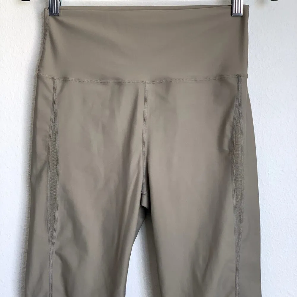 Carbon38 Mesh Insert Full Length Leggings in Silversage Green - Image 2