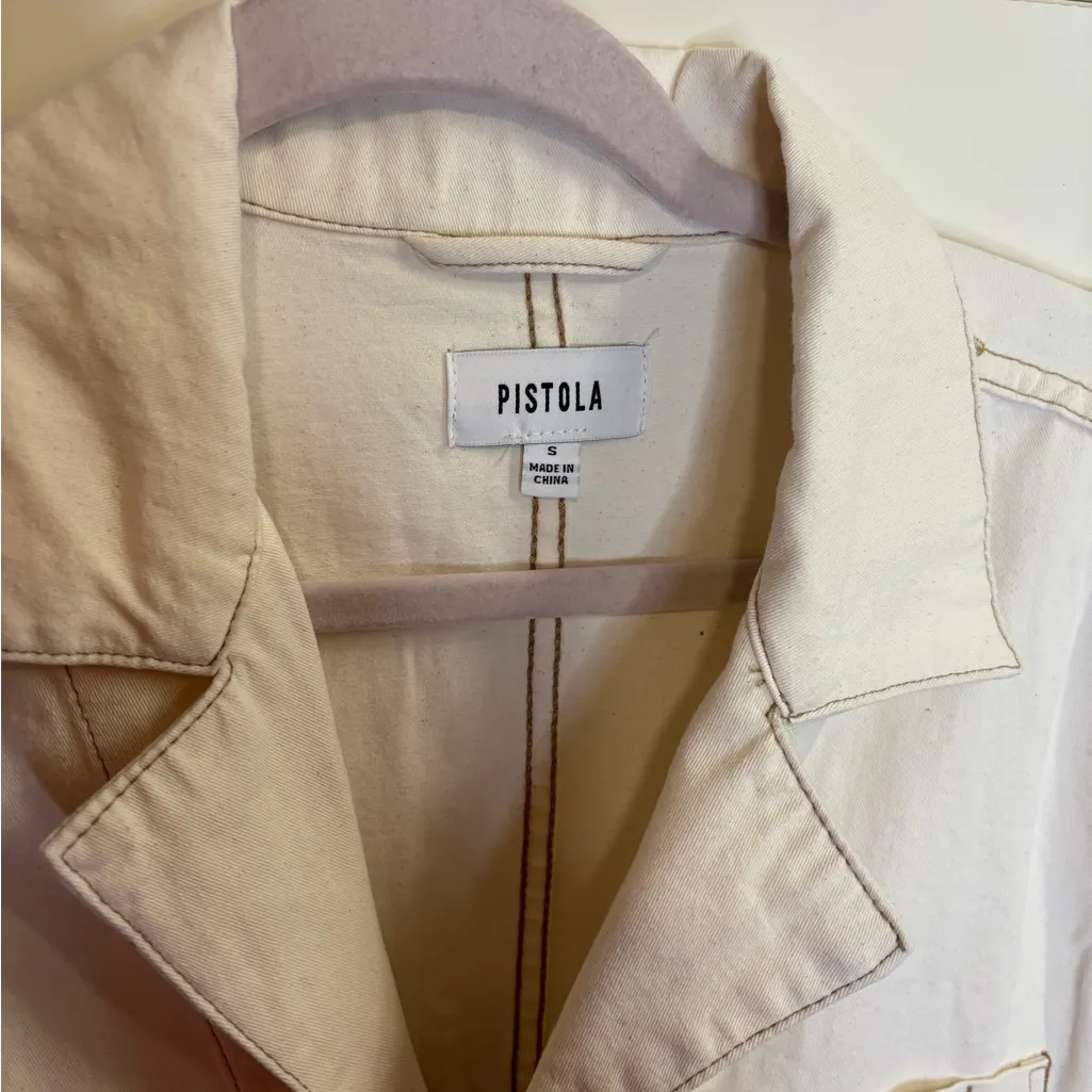 Pistola Parker Short Romper in Ecru - Image 4