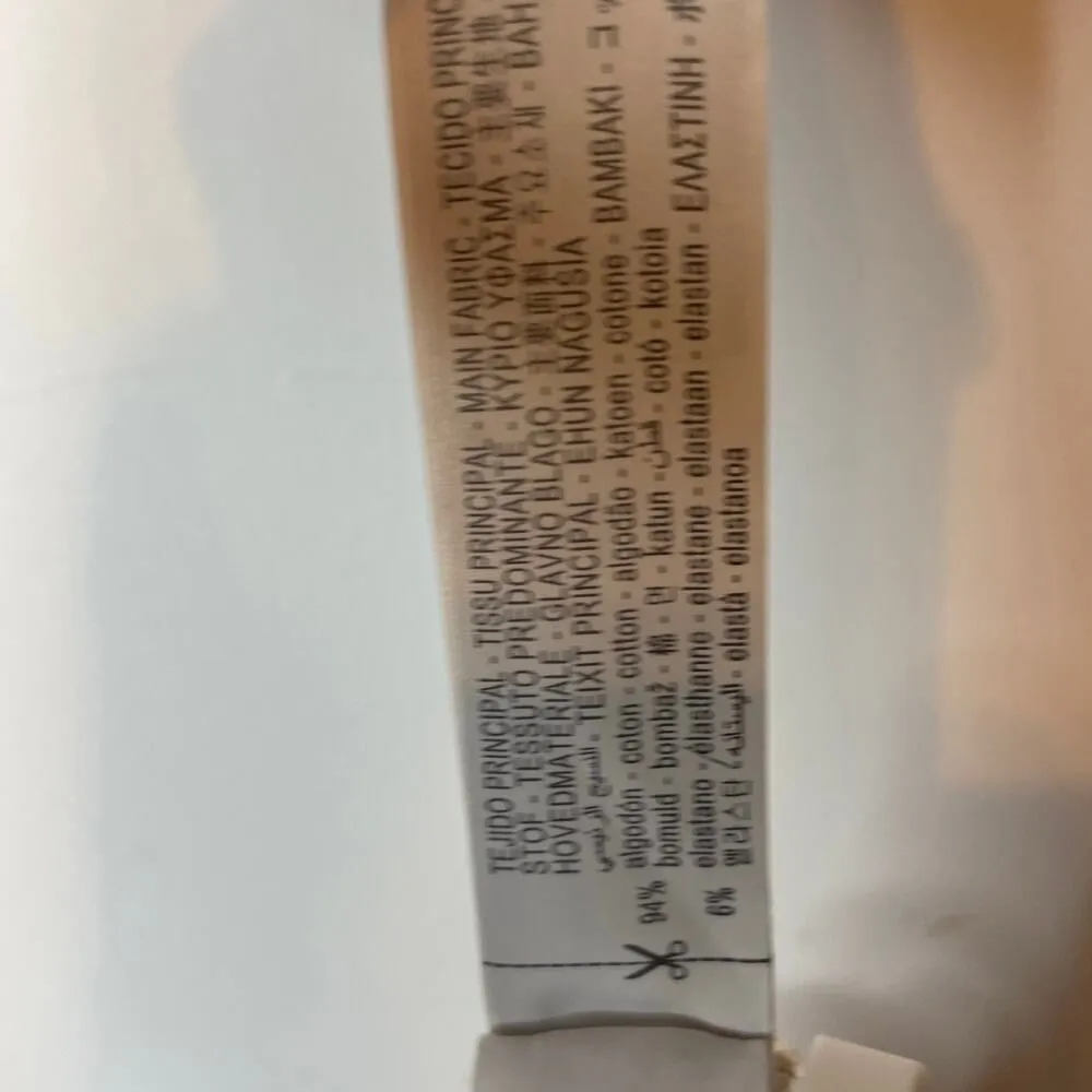 NWT Oysho Bra Bandeau 32B Nude Beige Ribbed Cotton Blend Wireless Comfort Womens - Image 8