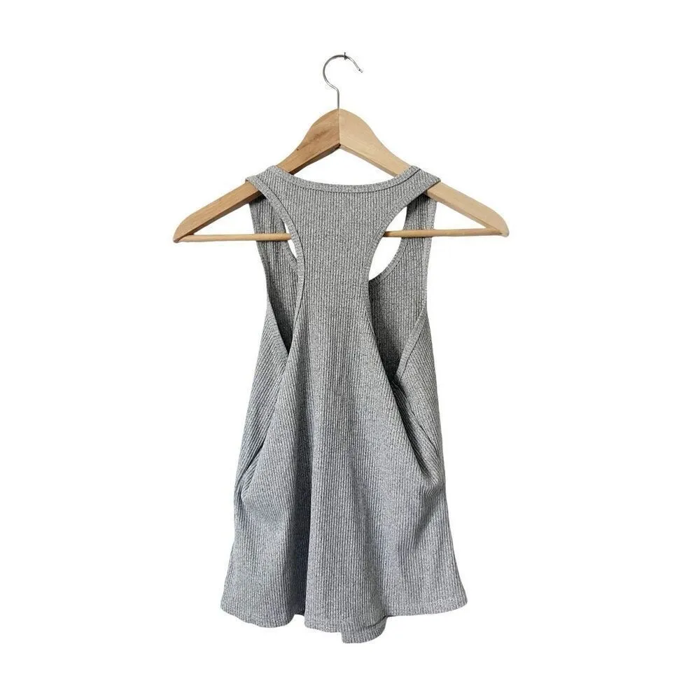 Year Of Ours‎ Gray Sporty Ribbed Racerback Tank XL Gray - Image 2