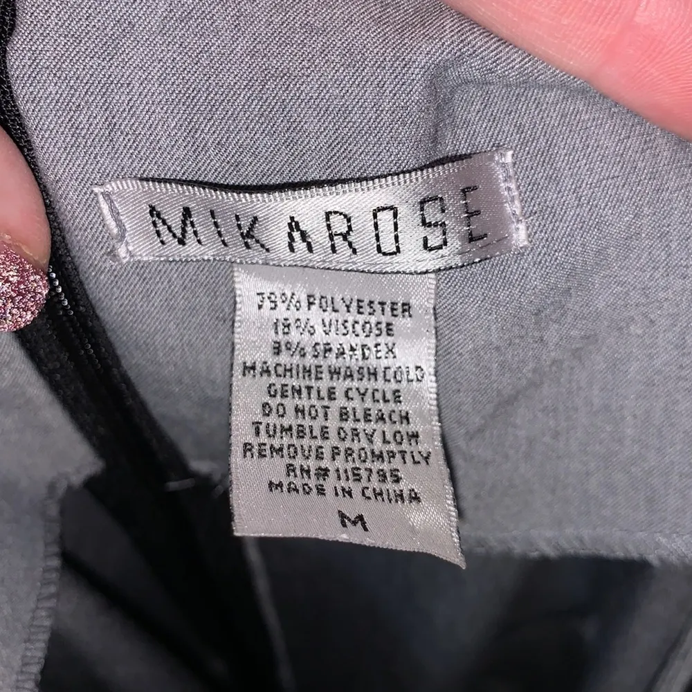 MikaRose  vintage flower black & grey pencil dress with pockets - Image 7