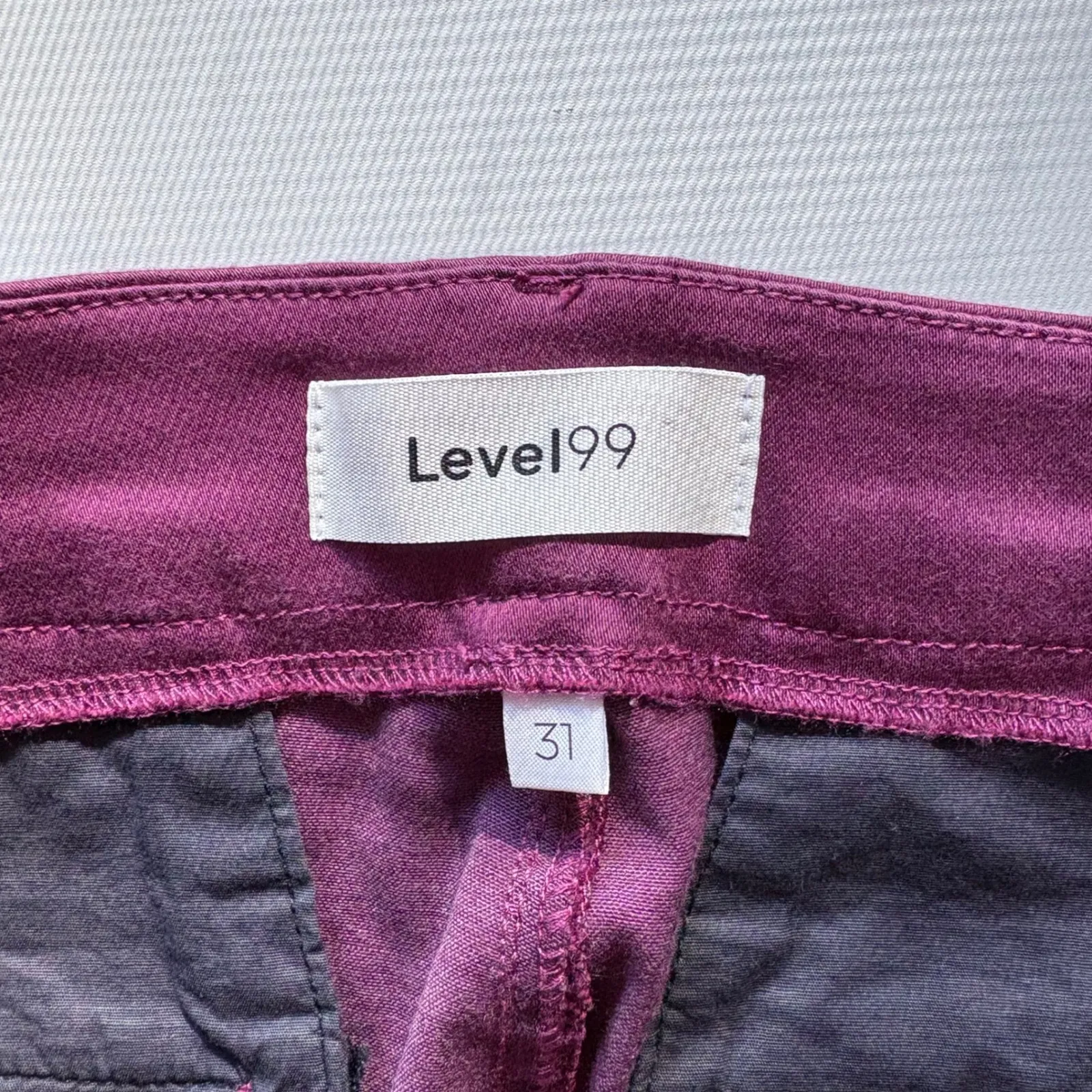 Level 99 Dark Orchid Purple Skinny Pants Women's Size 31 Zip‎ Pockets - Image 7