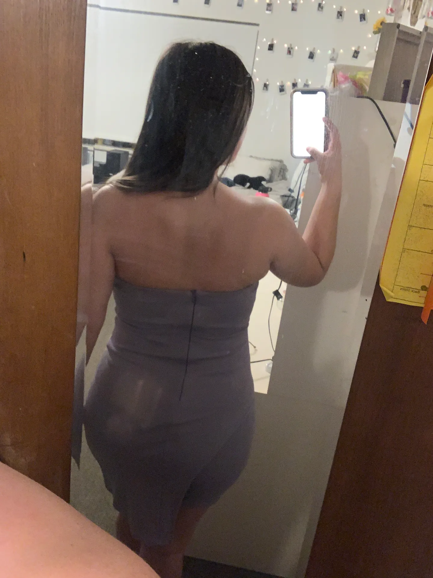 Lavender Strapless Dress Purple - Image 4