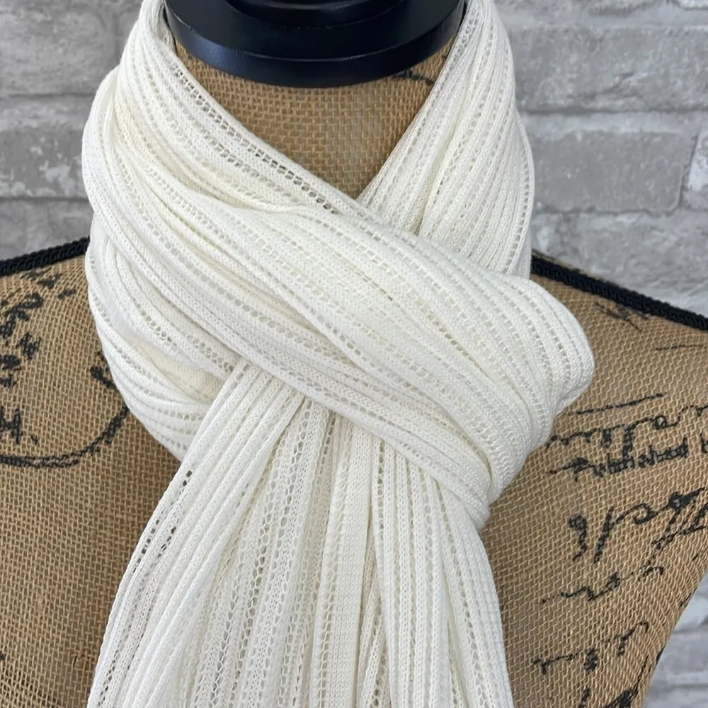 A New Day Ivory Knit Scarf - Image 4