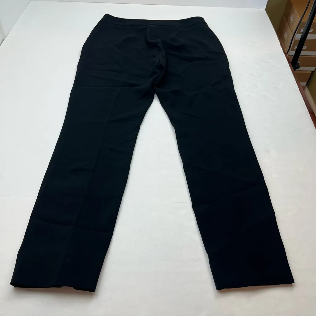 MaxMara Straight Leg Pants Women Size 8 Black Side Buttons Triacetate Polyester - Image 16
