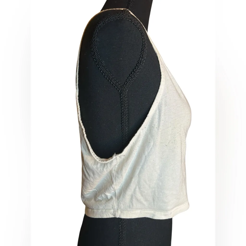 Stitch and Angel Cream Cropped Spaghetti Strap Tank Top – Size M - Image 11