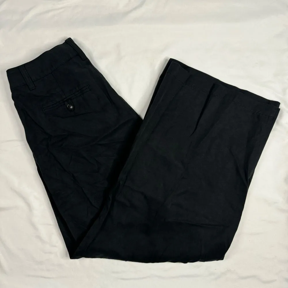 NWT Madewell Harlow Wide-Leg Pant Black Women Size 2P Linen Blend Casual Pockets - Image 3