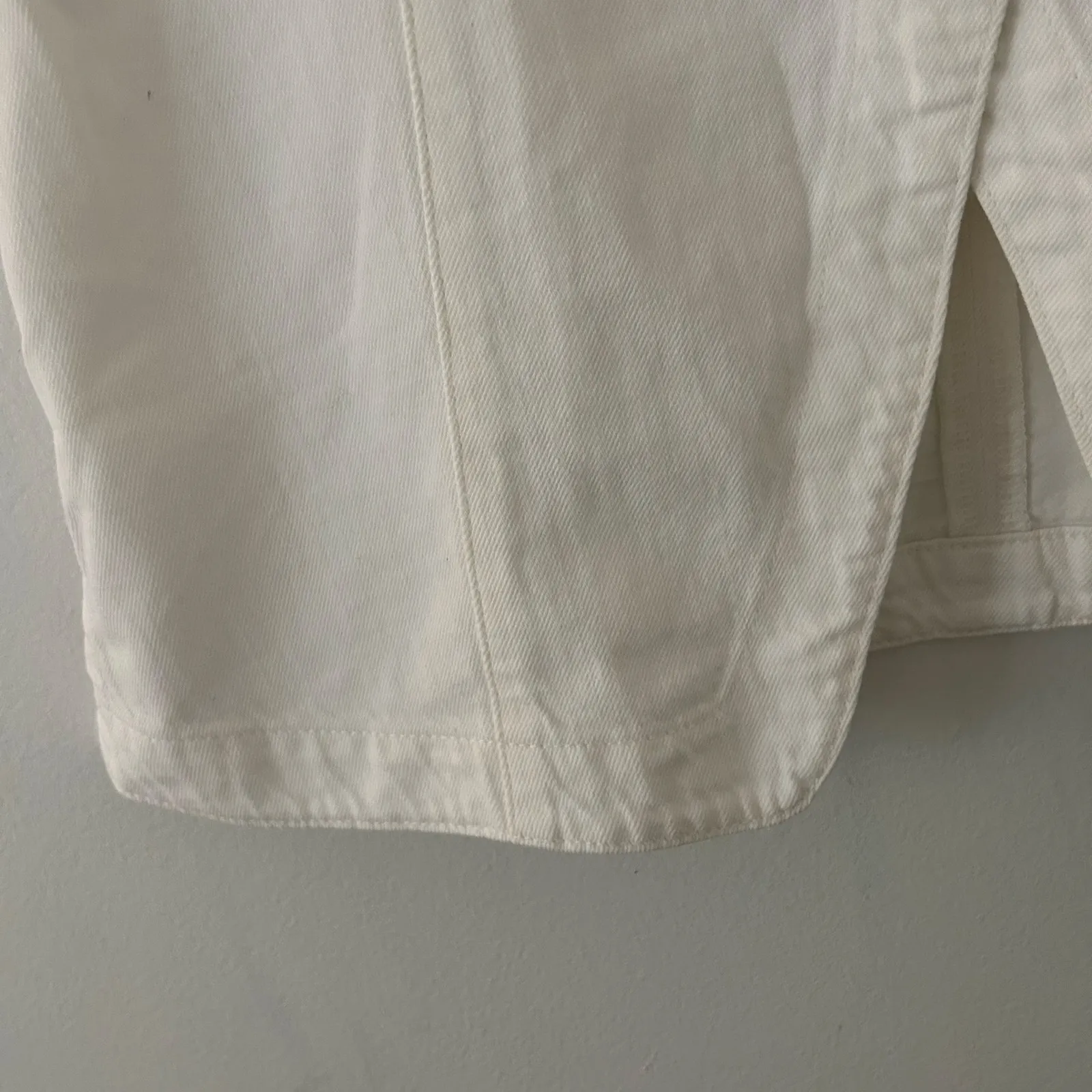 Madewell Women's Denim High Crewneck Button Front Jean Vest White 8 New - Image 6