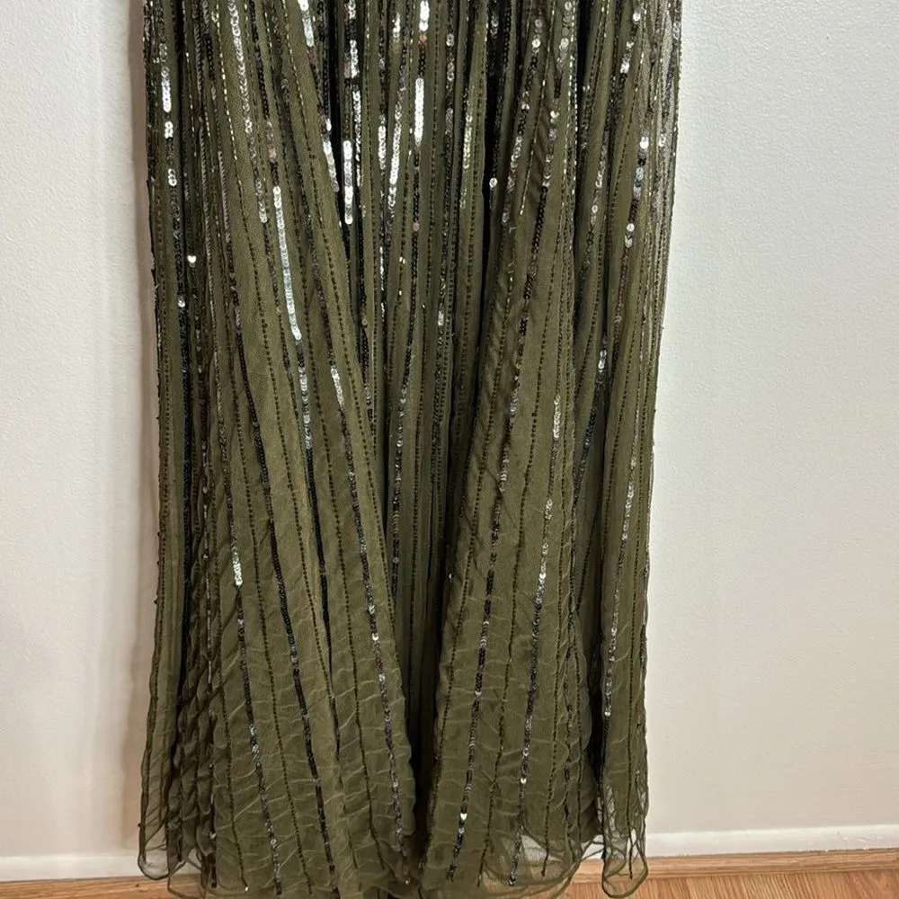 Mac Duggal Sequined High Round Neckline Stunning Dress embellished size 16 - Image 12