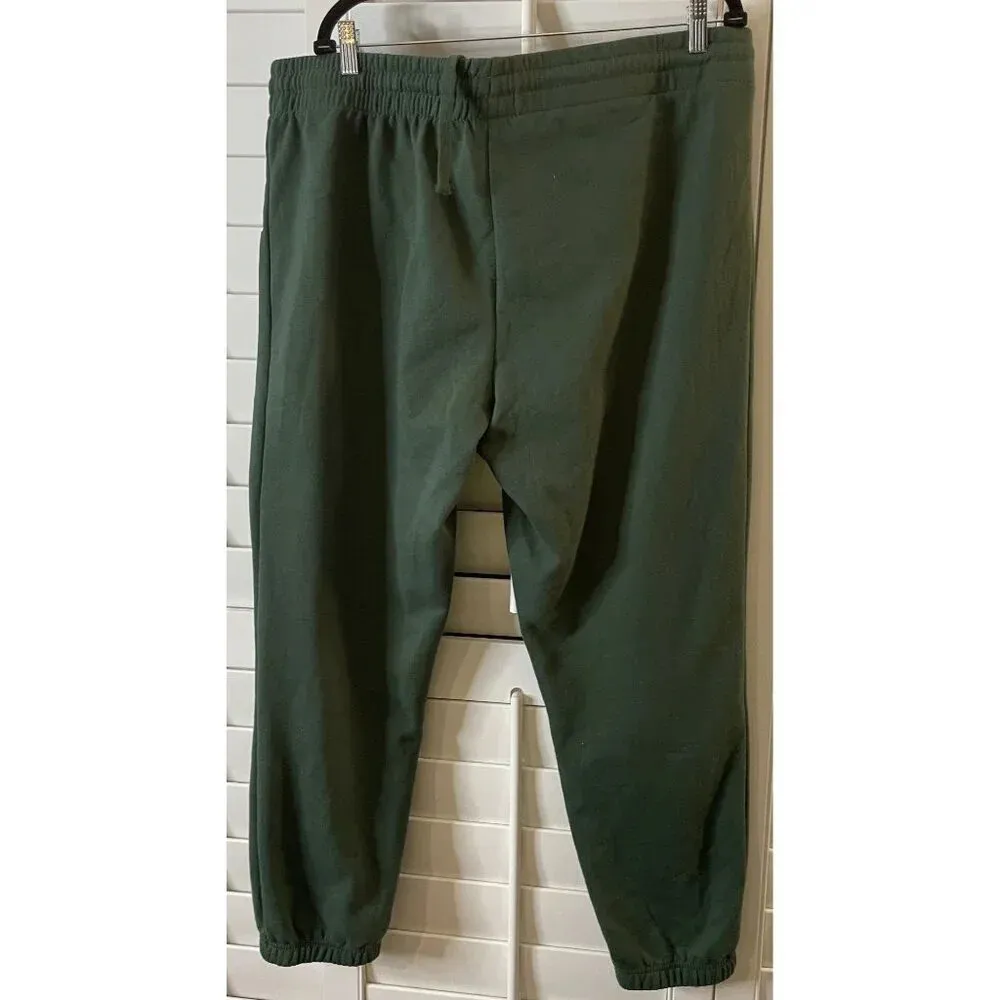 Peanuts Christmas Joggers Small Snoopy & Friends Candy Cane Print Lounge Pants Green - Image 2