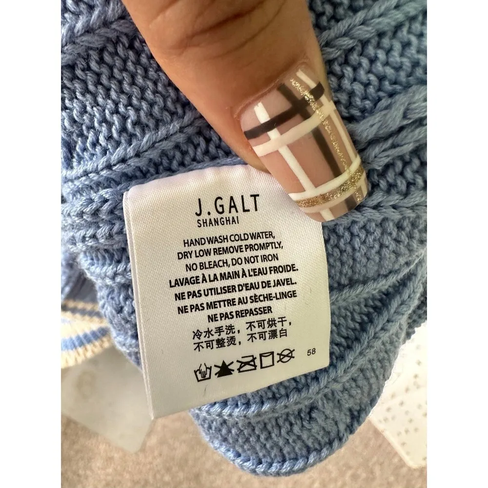 Brandy Melville J. Galt Morgan Cable Knit V-Neck Oversize Sweater One Size - Image 6