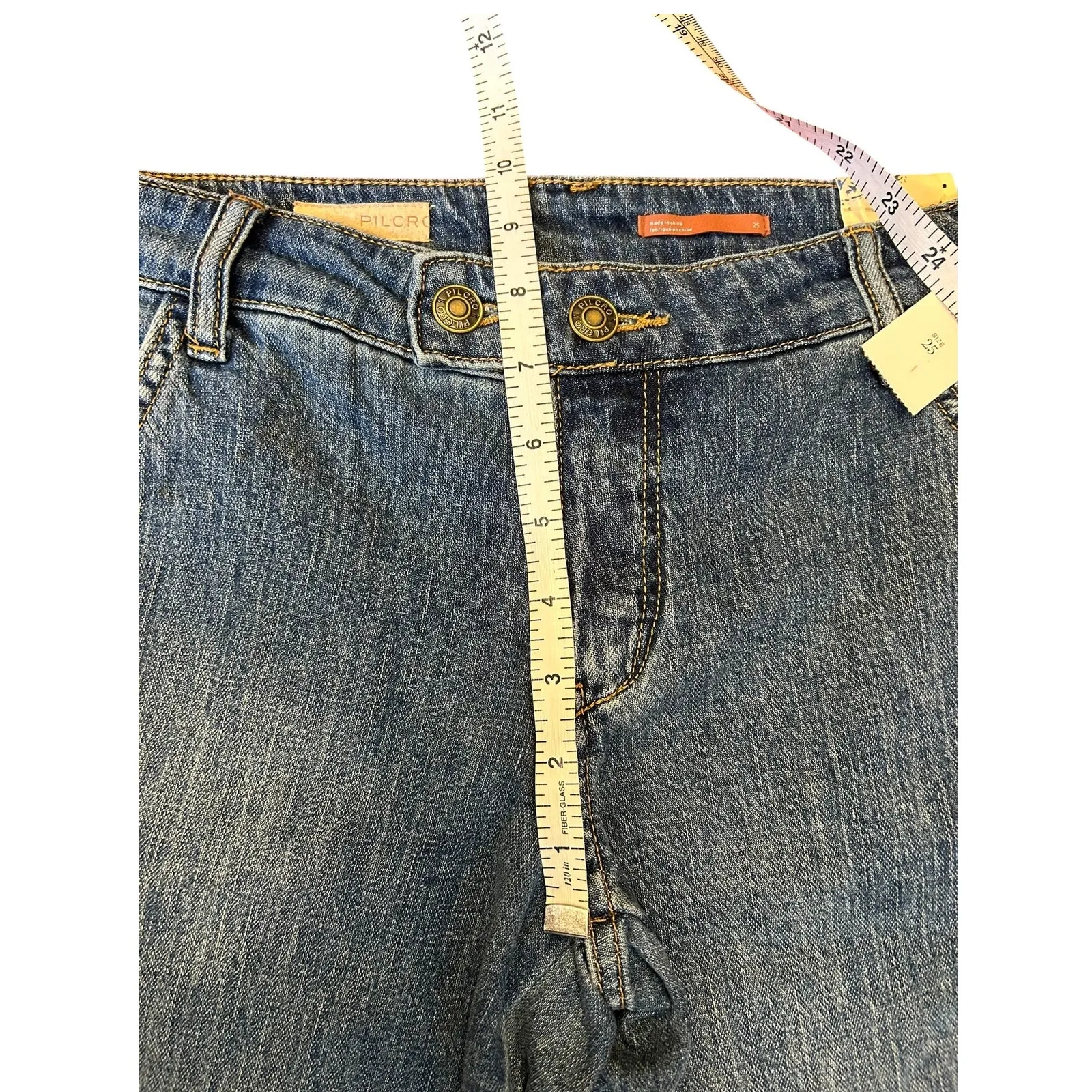 NWT PILCRO by ANTHROPOLOGIE Wide Leg High Rise Flare Denim Jeans Women's Size 25 - Image 4