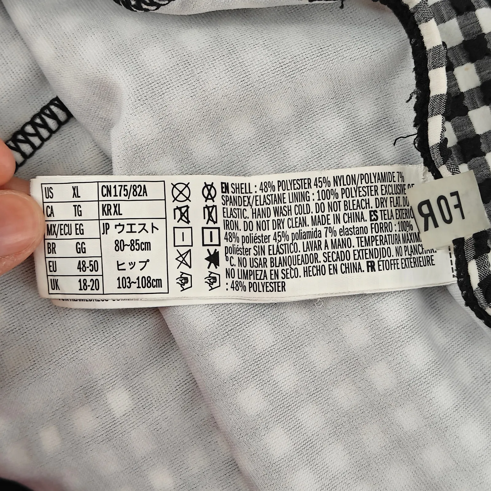 Forever 21 Black White Check Retro High Waist Bikini Set Ruffle Womens Xlarge - Image 6