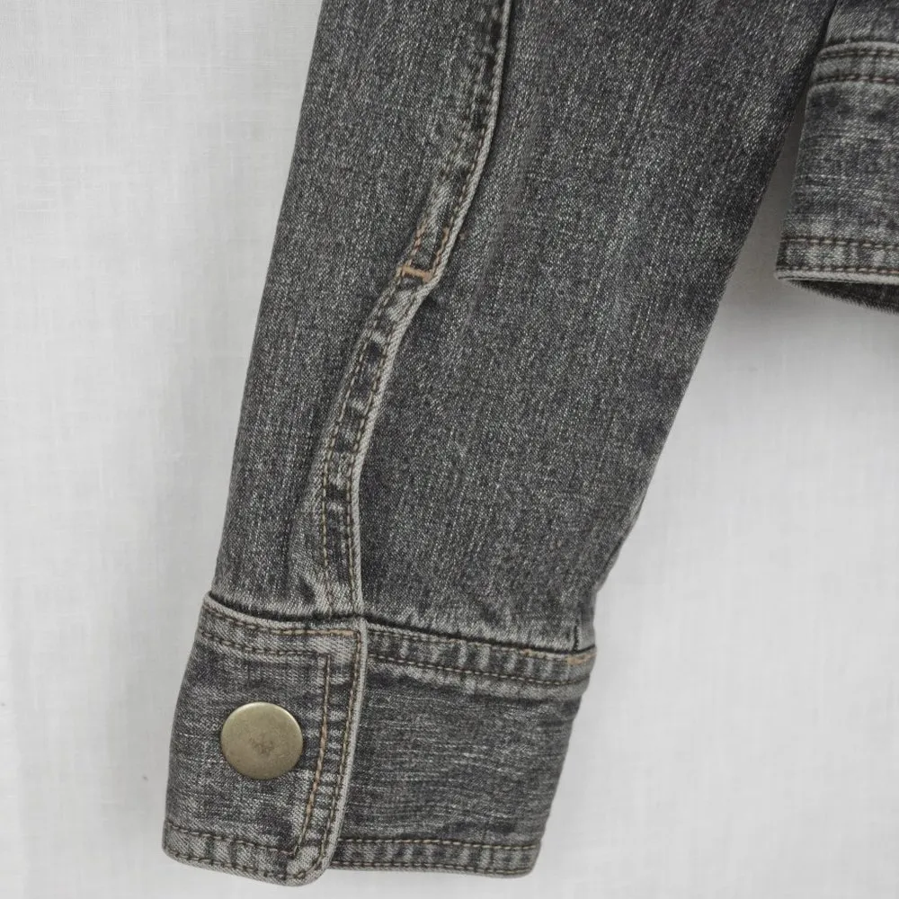 Ann Taylor  Denim Motorcycle Style Jacket Size 4 - Image 4