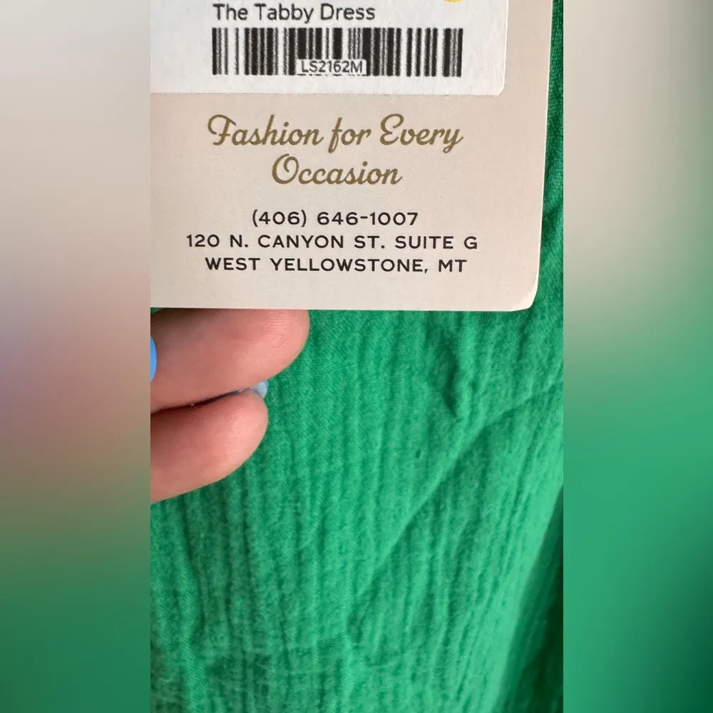 Mikarose The Tabby sleeveless gauze Dress Kelly green size medium NWT - Image 8