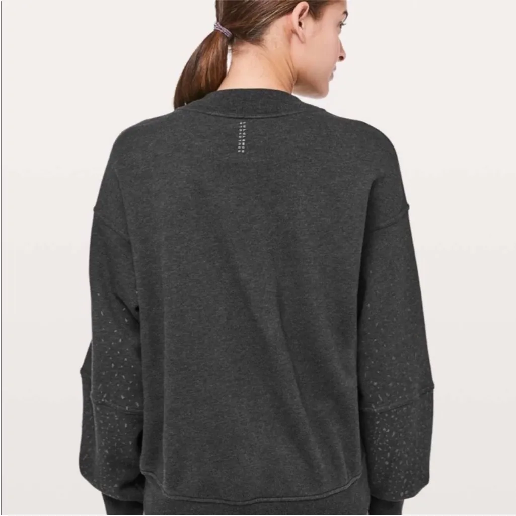Lululemon x SoulCycle To The Beat Gray Grey Splatter Crewneck Sweatshirt - Image 3
