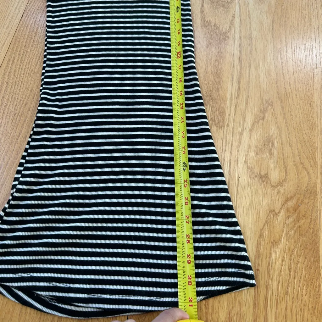 Brandy Melville Ribbed Knit Mini Shirt Dress Womens One Size Black White Striped - Image 5