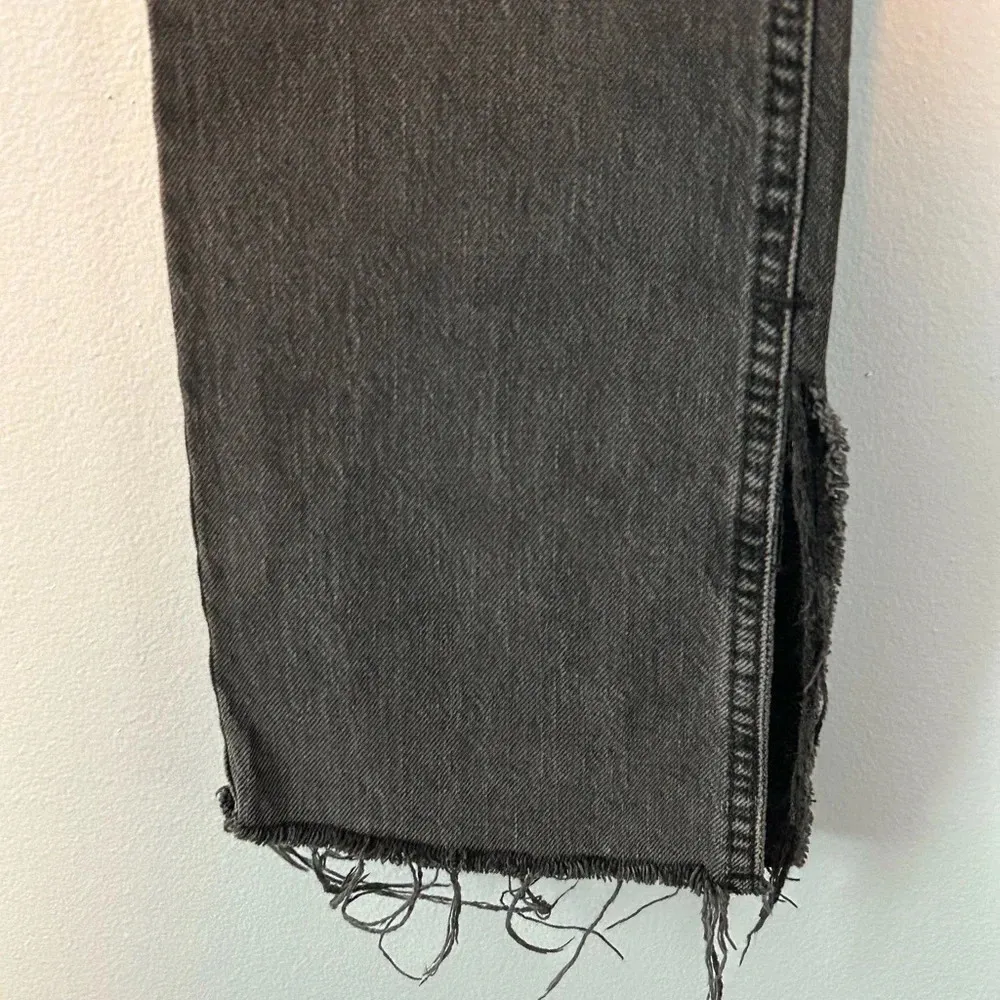 Zara black wash split leg raw hem jeans size 2 - Image 3