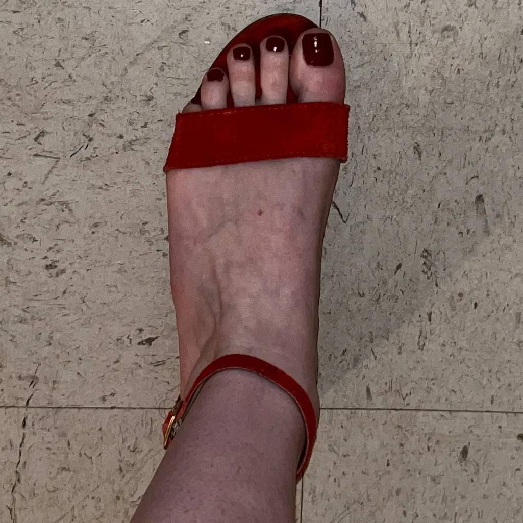 Real Italian Red suede sandals with a 0.75" inch heel by Borgo Giannotti - Image 7