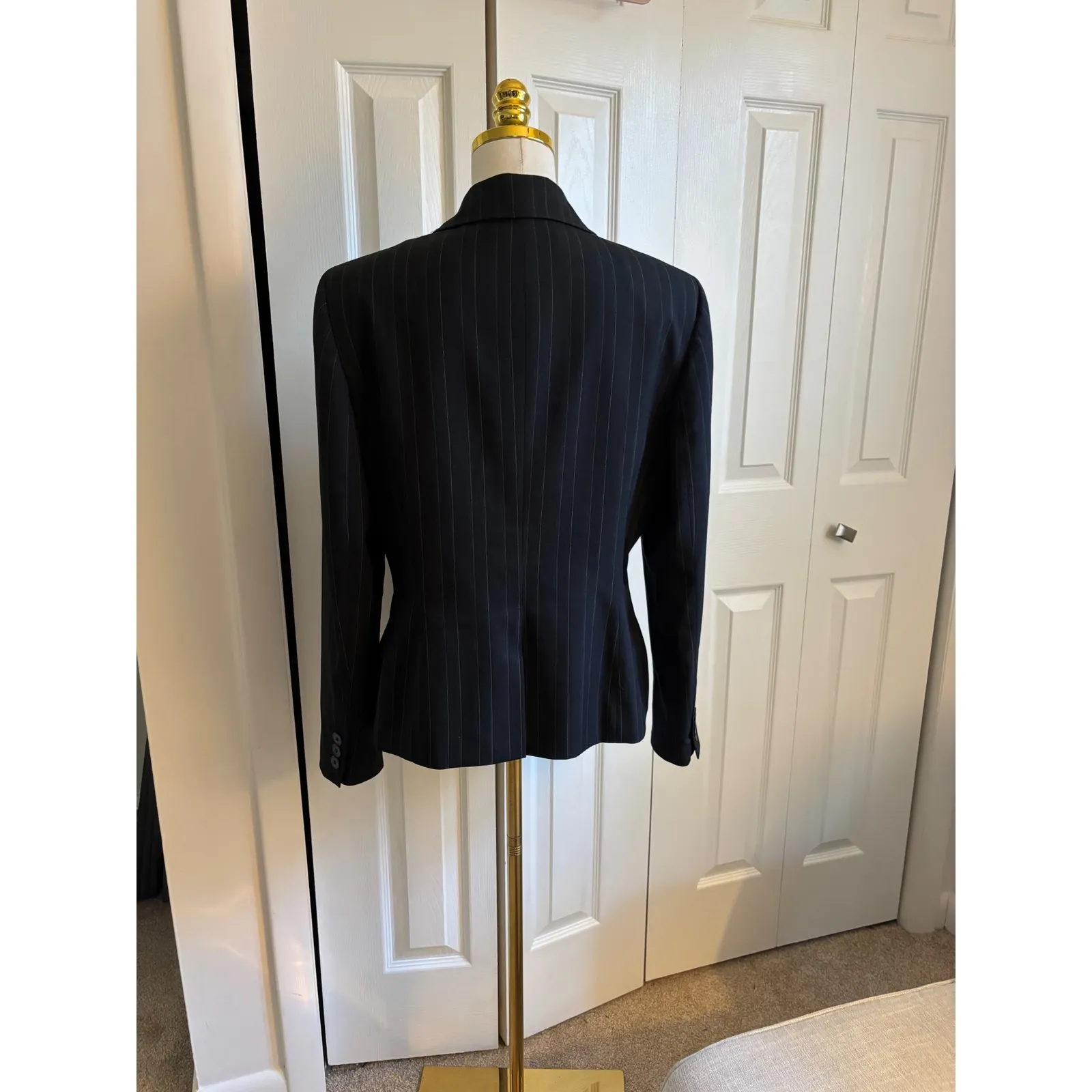 Nine West  Black Pinstriped Blazer – Size 12 – Fully Lined - Image 6