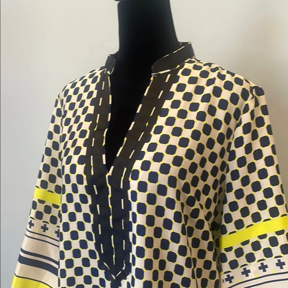 Chic Blue and Yellow Patterned Tunic - Image 2