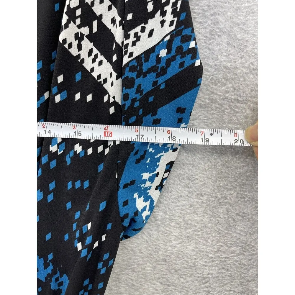 Bisou Bisou Women's Dress A Line Cap Sleeve Black Blue Pockets Unlined Size 10 - Image 6