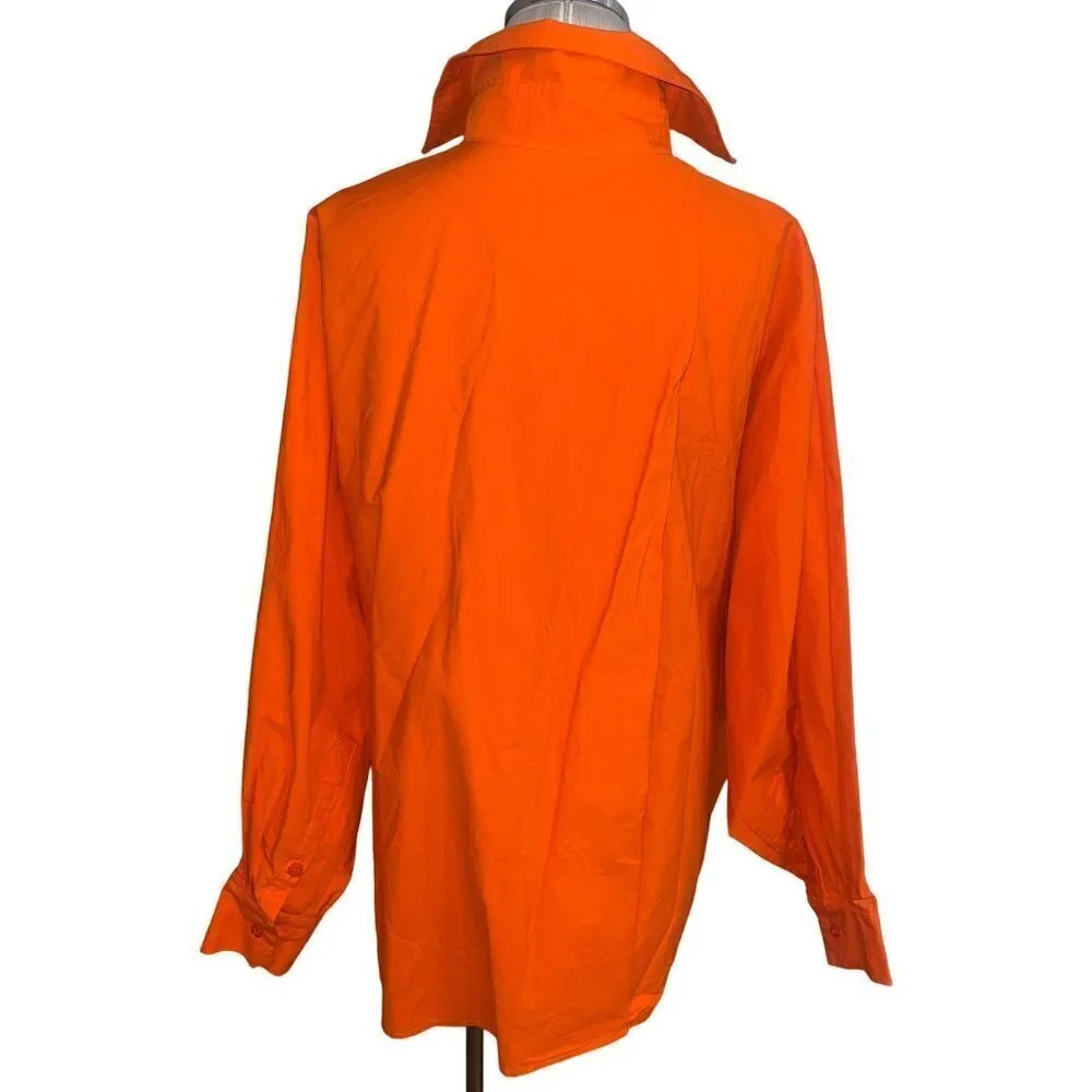 HAIGHT. Oversized Shirt in Mie Orange Small New Womens Button Down Blouse Top - Image 7