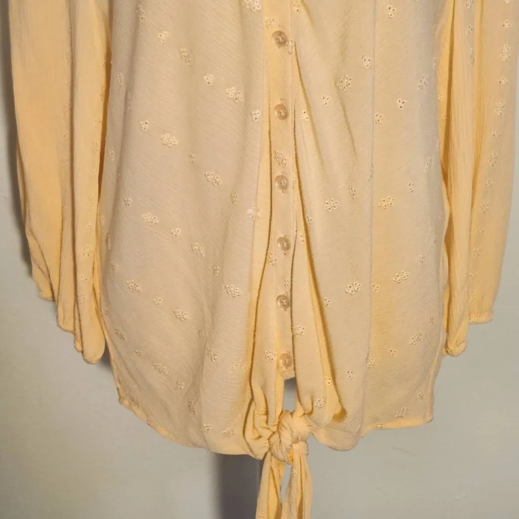 Bob Timberlake Peach Semi-Sheer Button Down Blouse NWT Size Large - Image 4