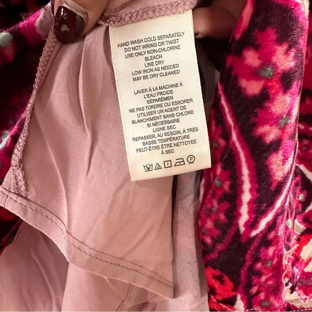 Free People All the Time Paisley Velvet Cap Sleeve Mini Dress Size S - NWOT - Image 9