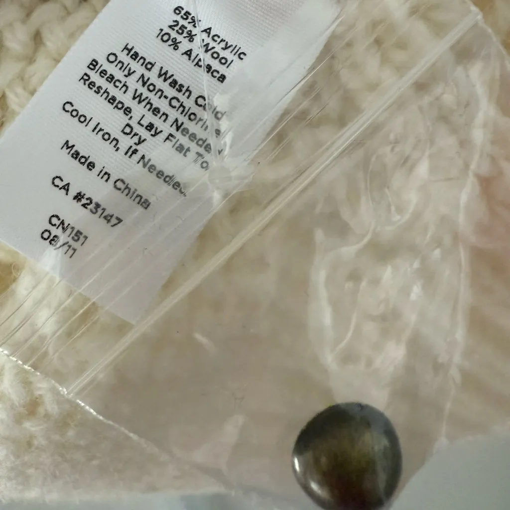 Talbots Cardigan Women XL Petite Alpaca Wool Blend Cream Minimalist Cozy Regency - Image 7