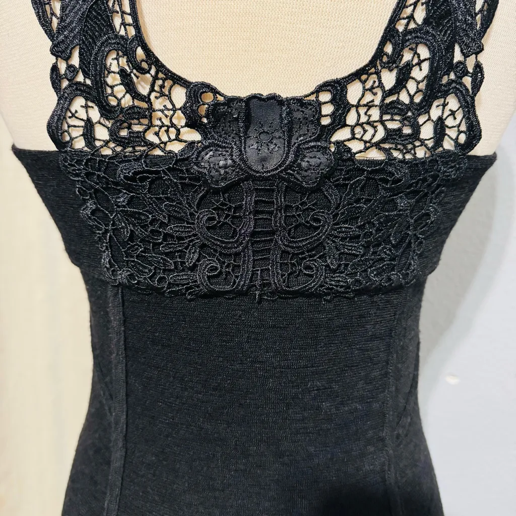 Free People Women‎ Black Lace Cocktail Lined Short Dress Size S Whimsigoth - Image 9