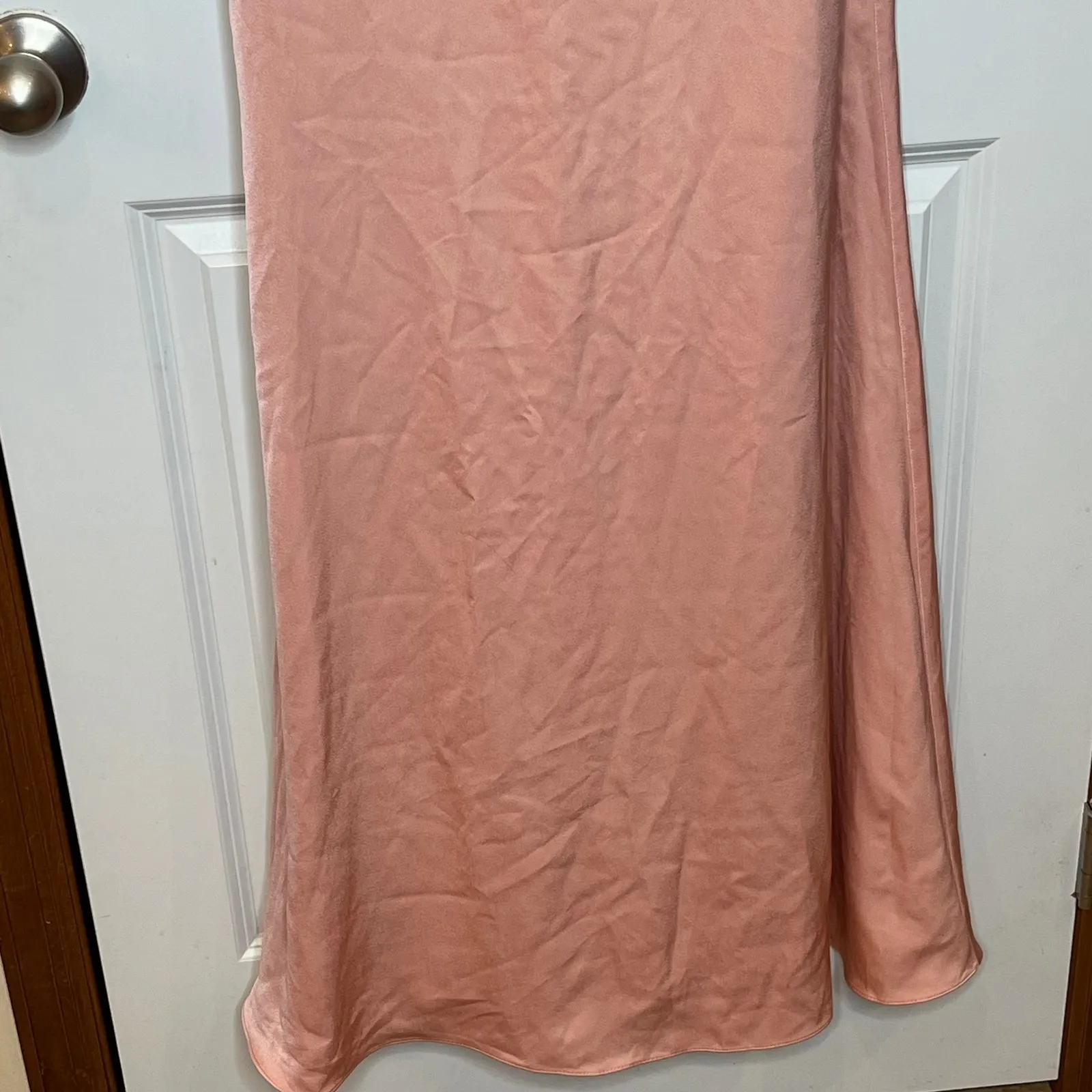 STACEES NEW Size 6 Dusty Rose Satin Bridesmaid Wedding Formal Maxi Dress Pink - Image 3