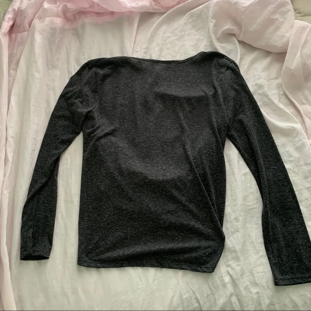 gray surplice long sleeve blouse - Image 4