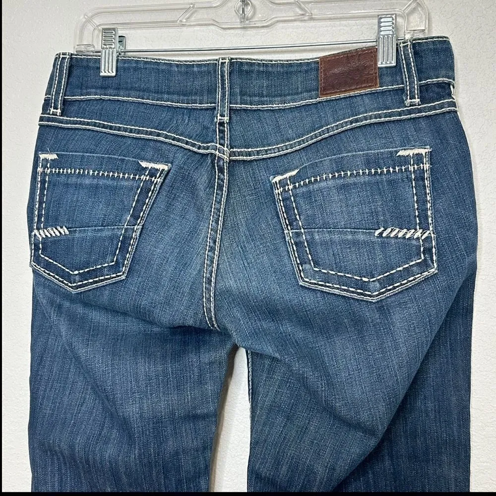 BKE Buckle Denim Capri Cropped Jeans Starlite Thick Stitch Women Sz 28 - Image 3