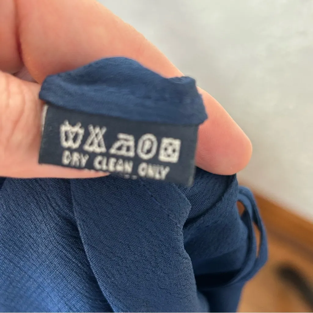 French Connection|Navy Blue Embellished Beaded Lace Midi Skirt Size 4 - Image 5