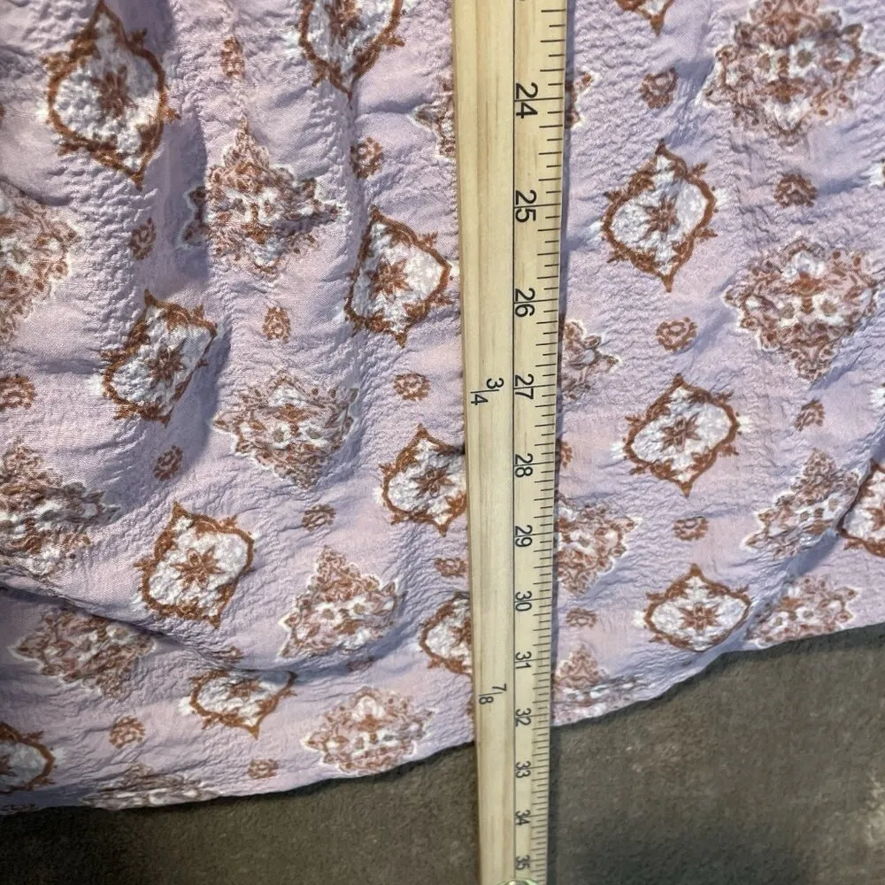 NWT Sonoma Dress Womens Small Baby Doll Knee Light Pink Pattern Smocked Romantic - Image 4