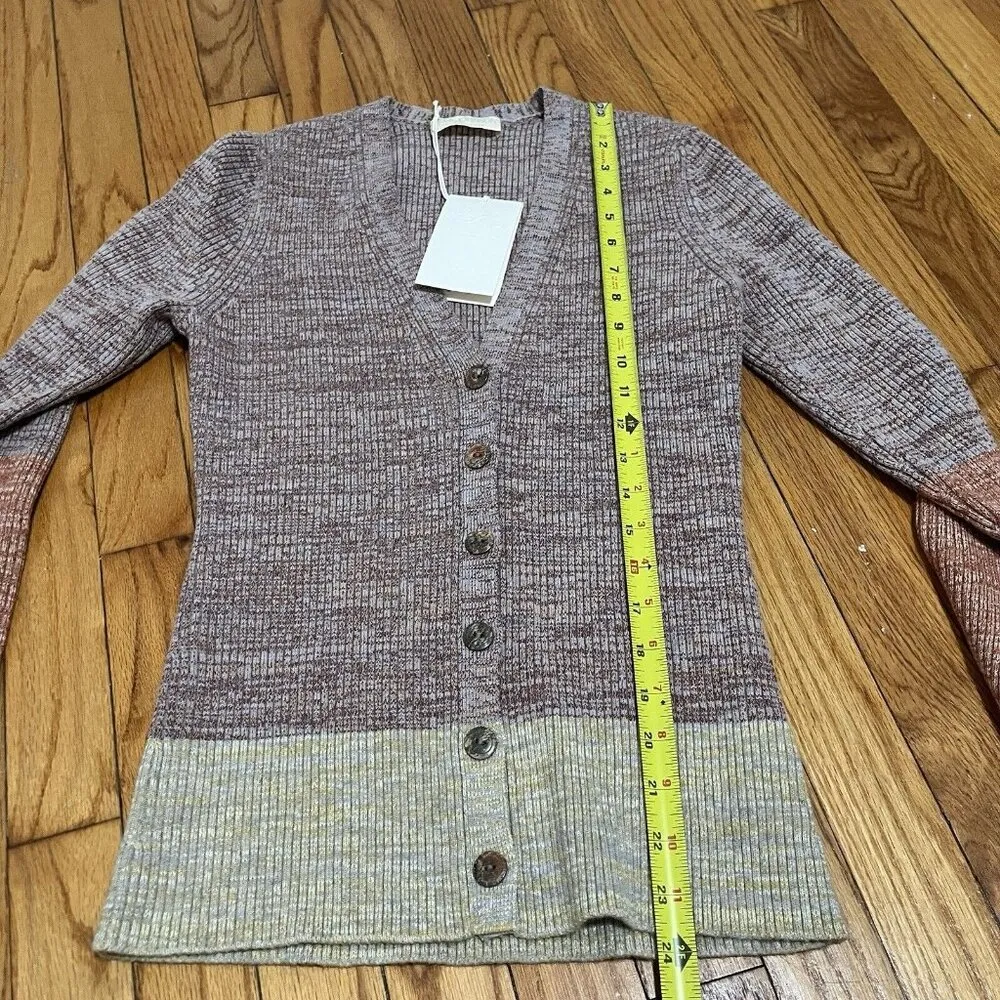 Ulla Johnson NWT Posey Rib Knit Wool Blend V-Neck Cardigan in Seurat Size Small - Image 11