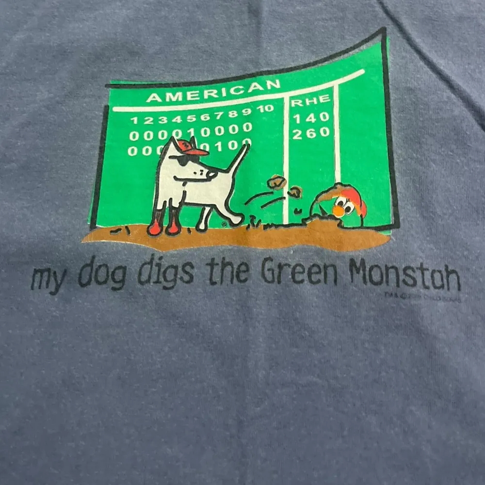 Teddy The Dog My Dog Digs The Green Monstah Classic Tee Shirt Size Small Blue - Image 2