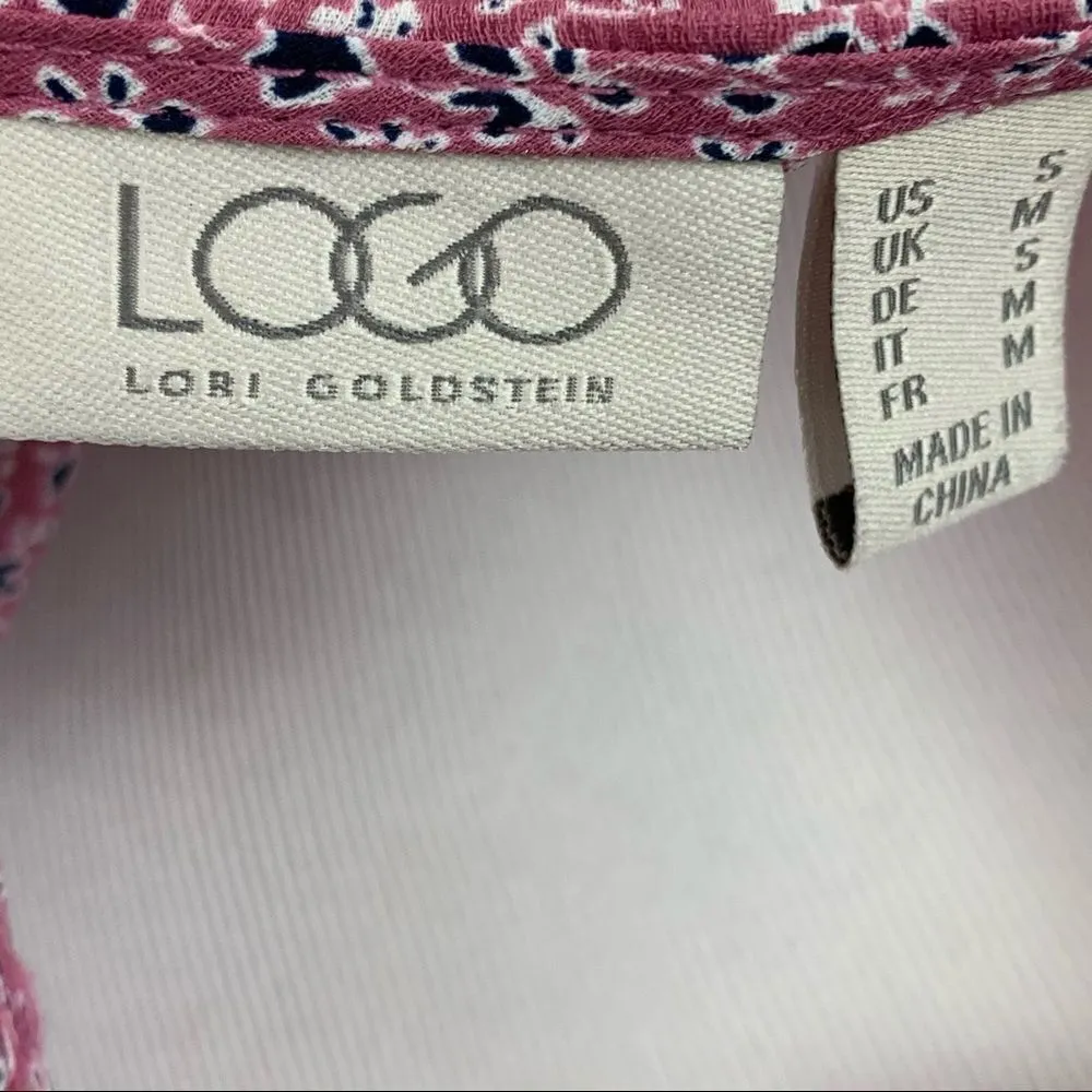 LOGO Lori Goldstein flowy floral boho flounce mauve and goldenrod S - Image 7