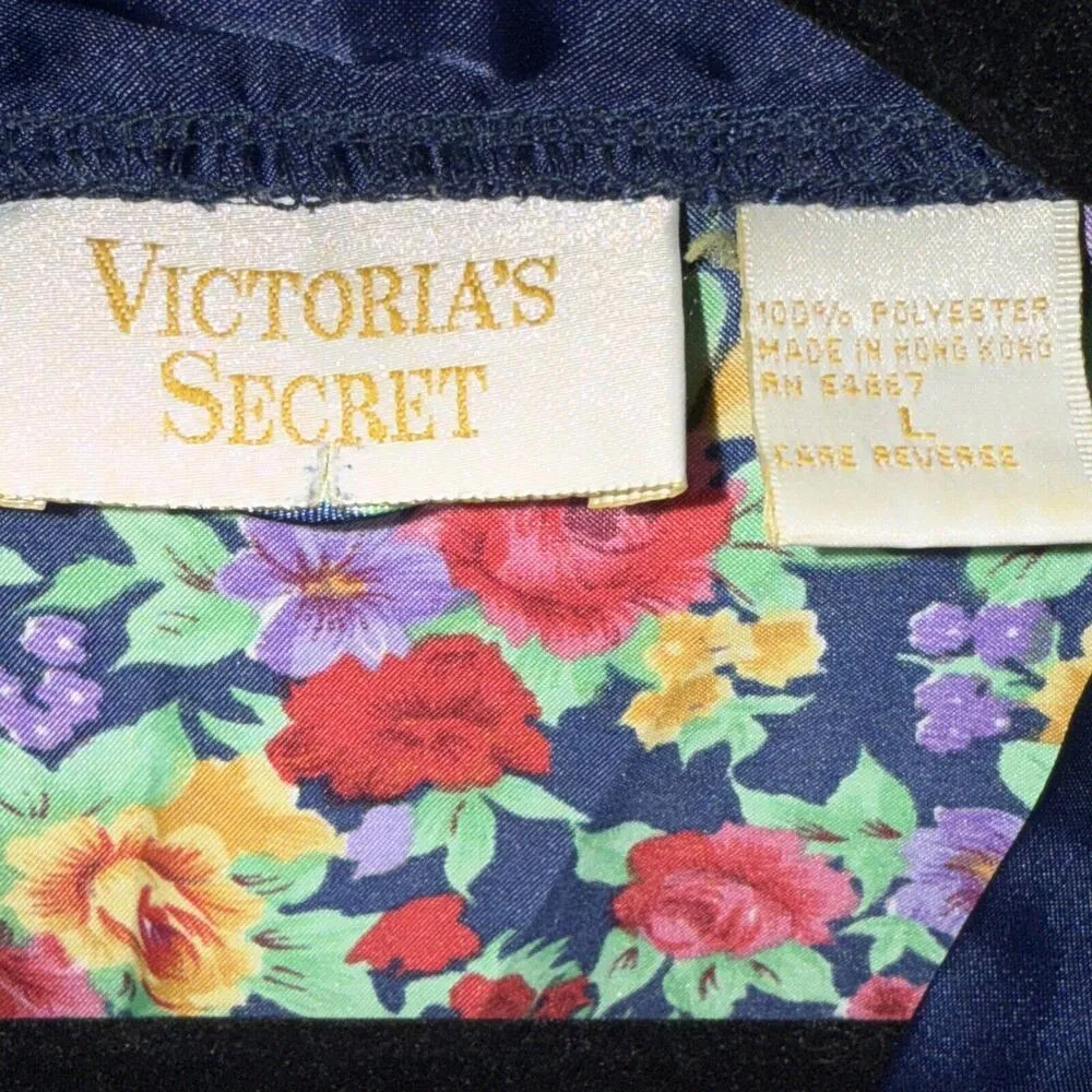 Victoria’s Secret Vintage Gold Label Floral Robe & Belt Y2K Sexy Luxury Silky Lg - Image 5