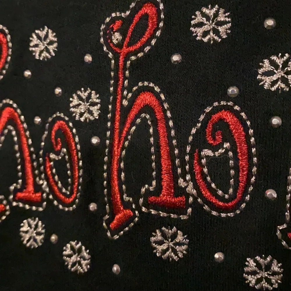 MCcc small Ho Ho Ho embellished Christmas LS tee Black - Image 7