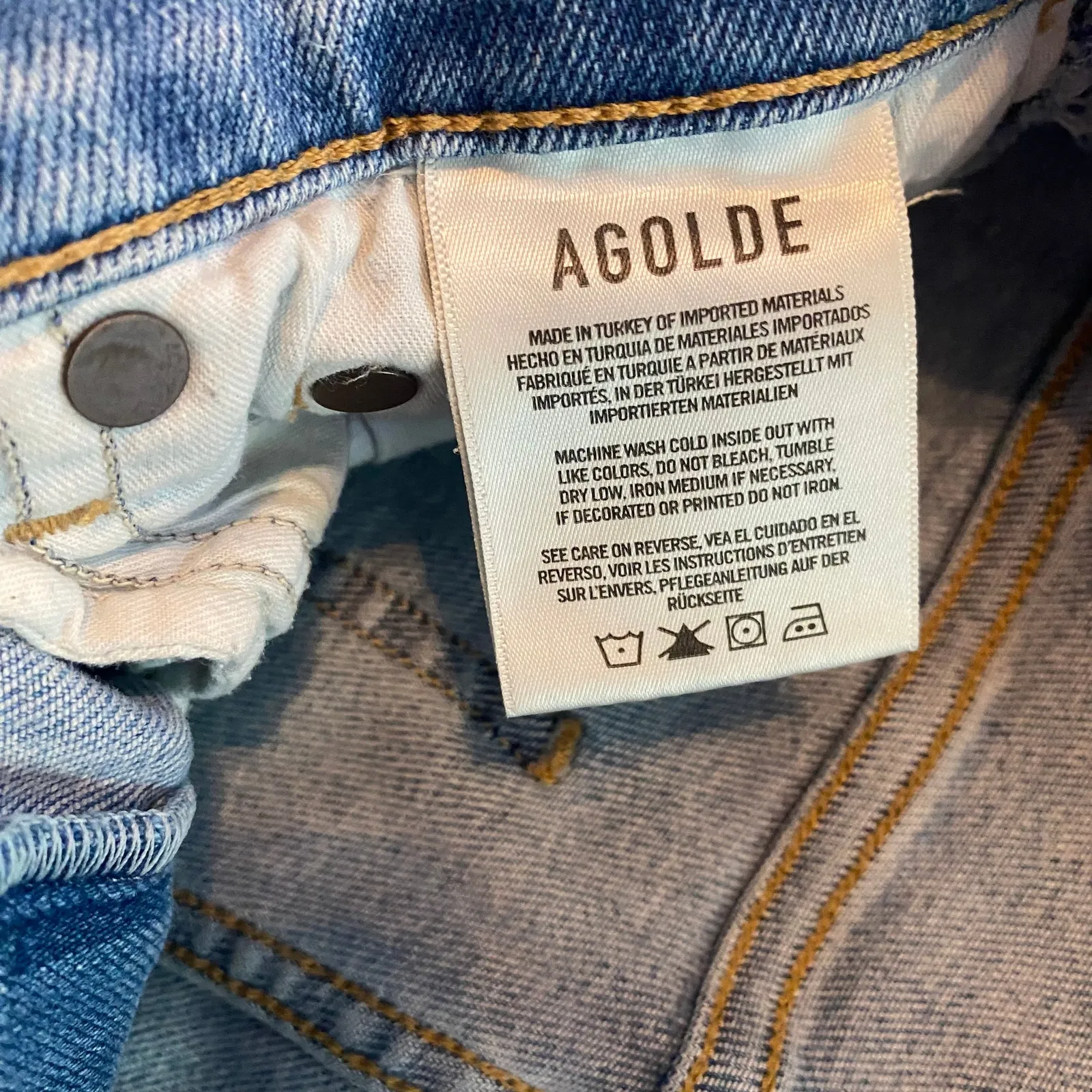 AGOLDE Sophie Medium Wash Skinny Jeans Preppy Distressed Frayed Women's size 27 - Image 7