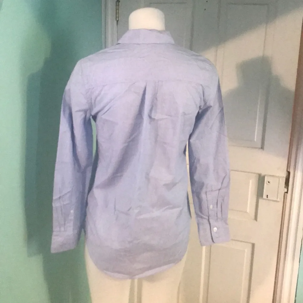 NWT J. Crew Contrast-striped oxford shirt SzXS - Image 4