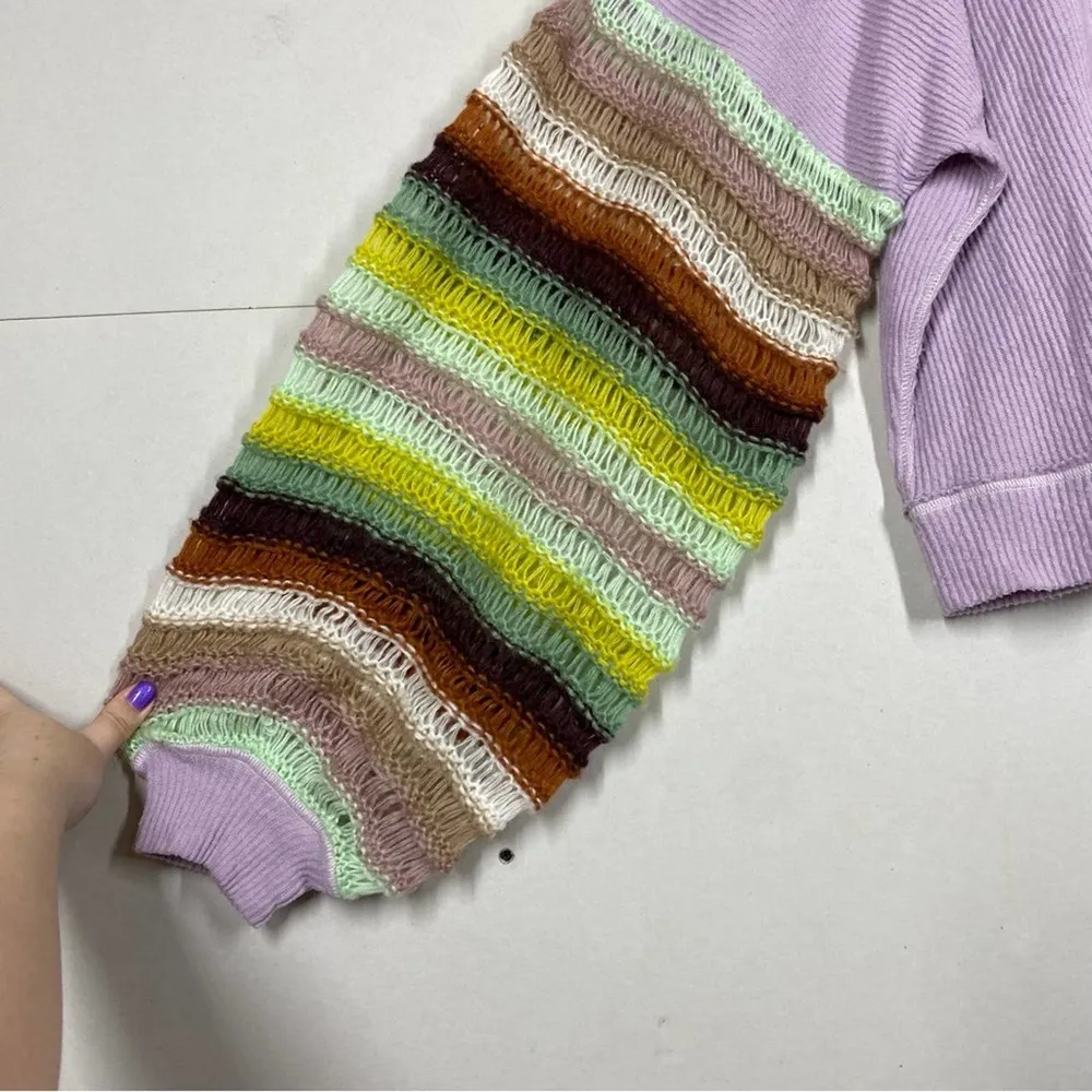 Cha Cha Brushed Knit Stripe Balloon Sleeve Top - Image 5