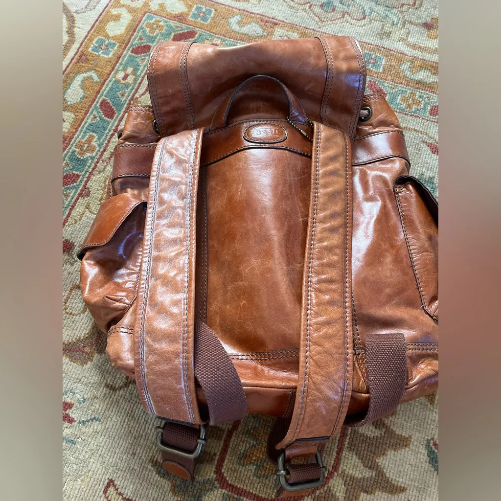 Fossil  brown leather backpack - Image 11